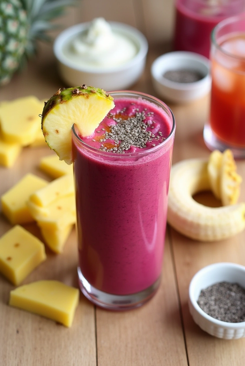 🥣 Hibiscus Tea Pineapple Smoothie Recipe